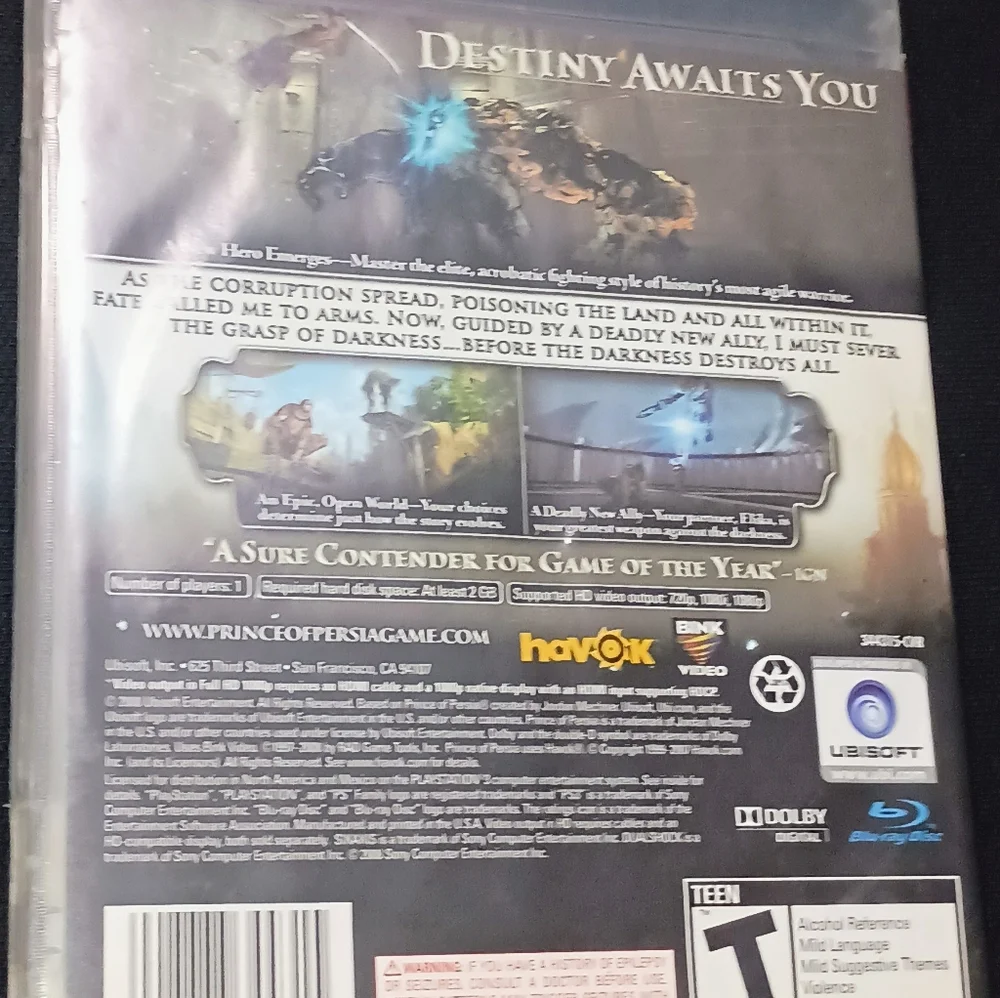 Prince of‎ Persia - Sony PlayStation 3 Epic Open World Hero Sword Classic